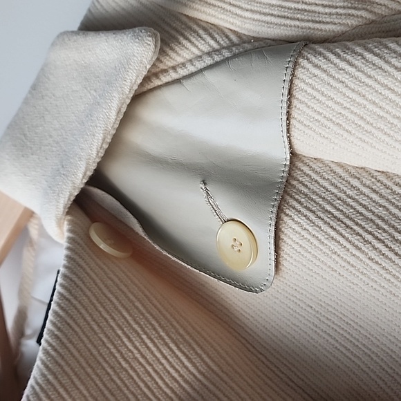 Mackage Wool Blend Real Leather Trim Stunning Trench Style Belted Coat - Picture 5 of 14